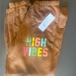 High Vibes Tan Sweatpants- New with Tags